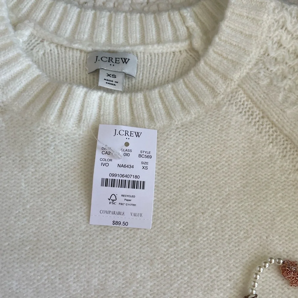 J crew sweater brand new color is cream ,off white . - Picture 2 of 10